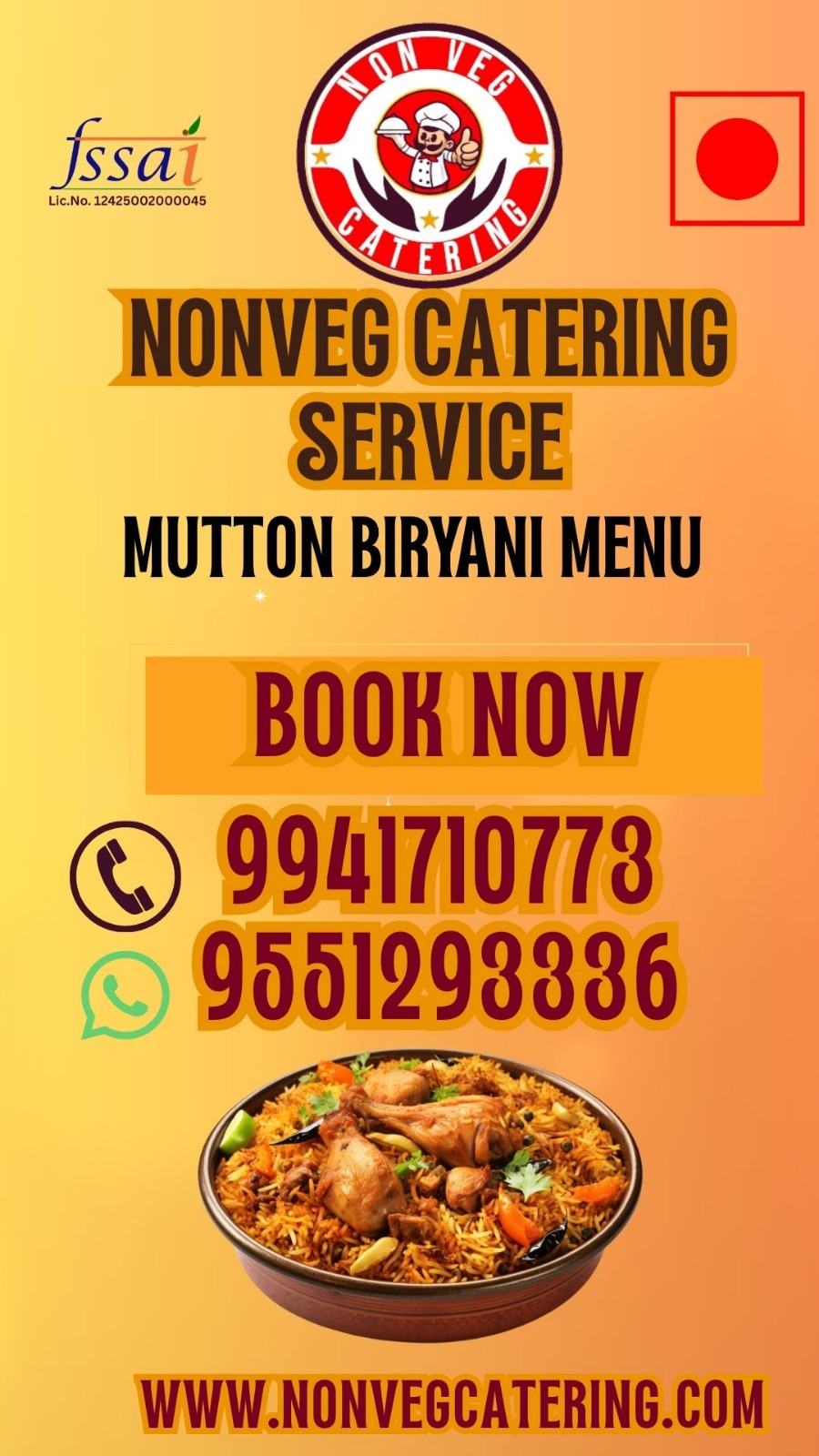 Original mutton biryani menu cover